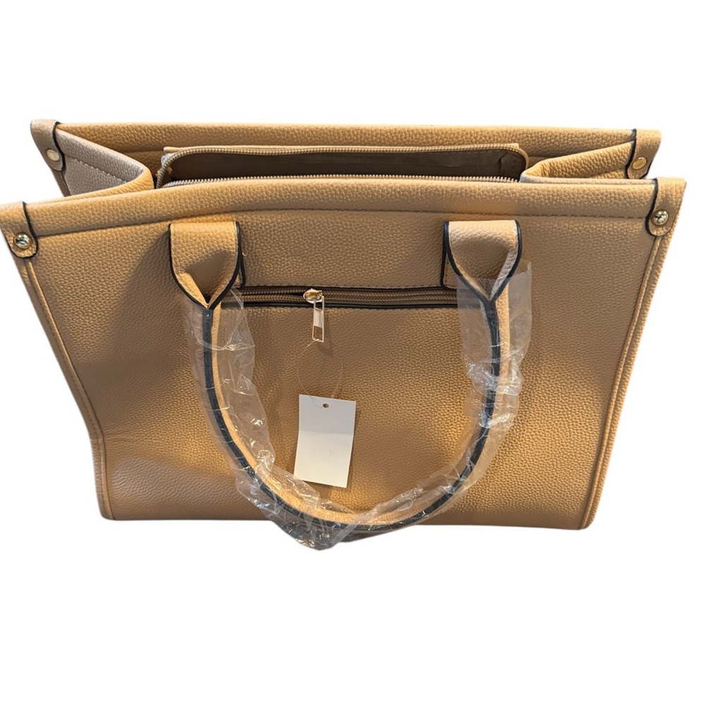 Beige Leather Tote Bag - Picture 2 of 4
